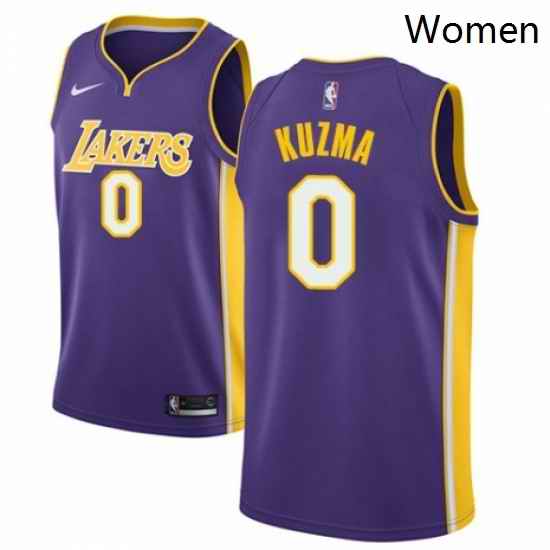 Womens Nike Los Angeles Lakers 0 Kyle Kuzma Authentic Purple NBA Jersey Icon Edition